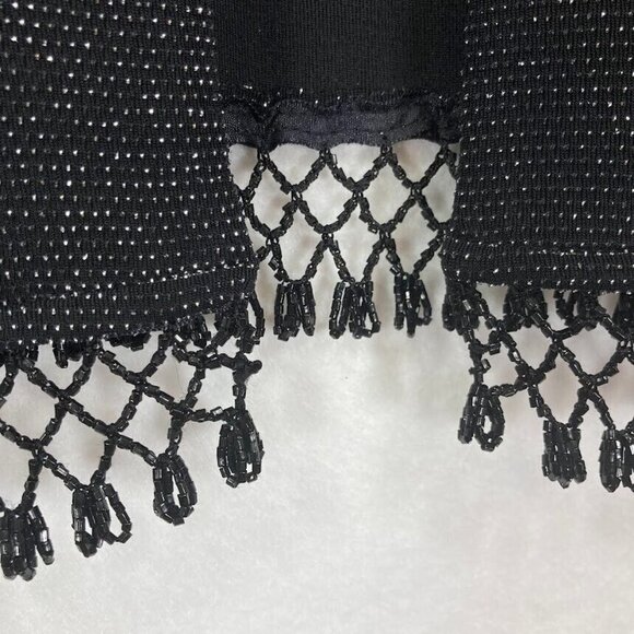 Xscape by Lawrence Kurtz Shell Cardigan Jacket 2 Piece Metallic Formal Bead Hem - Picture 6 of 8